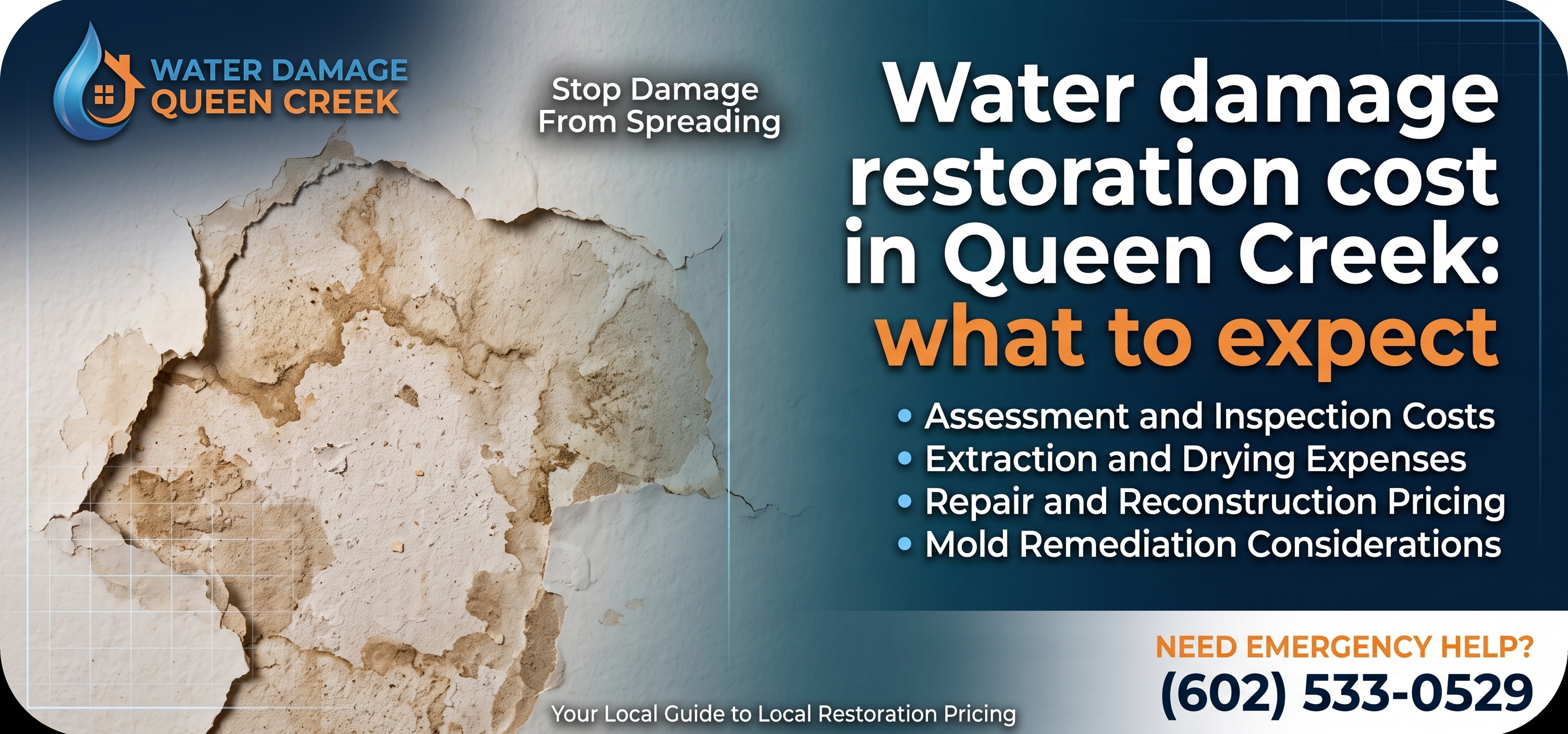 Water damage restoration cost in Queen Creek what to expect
