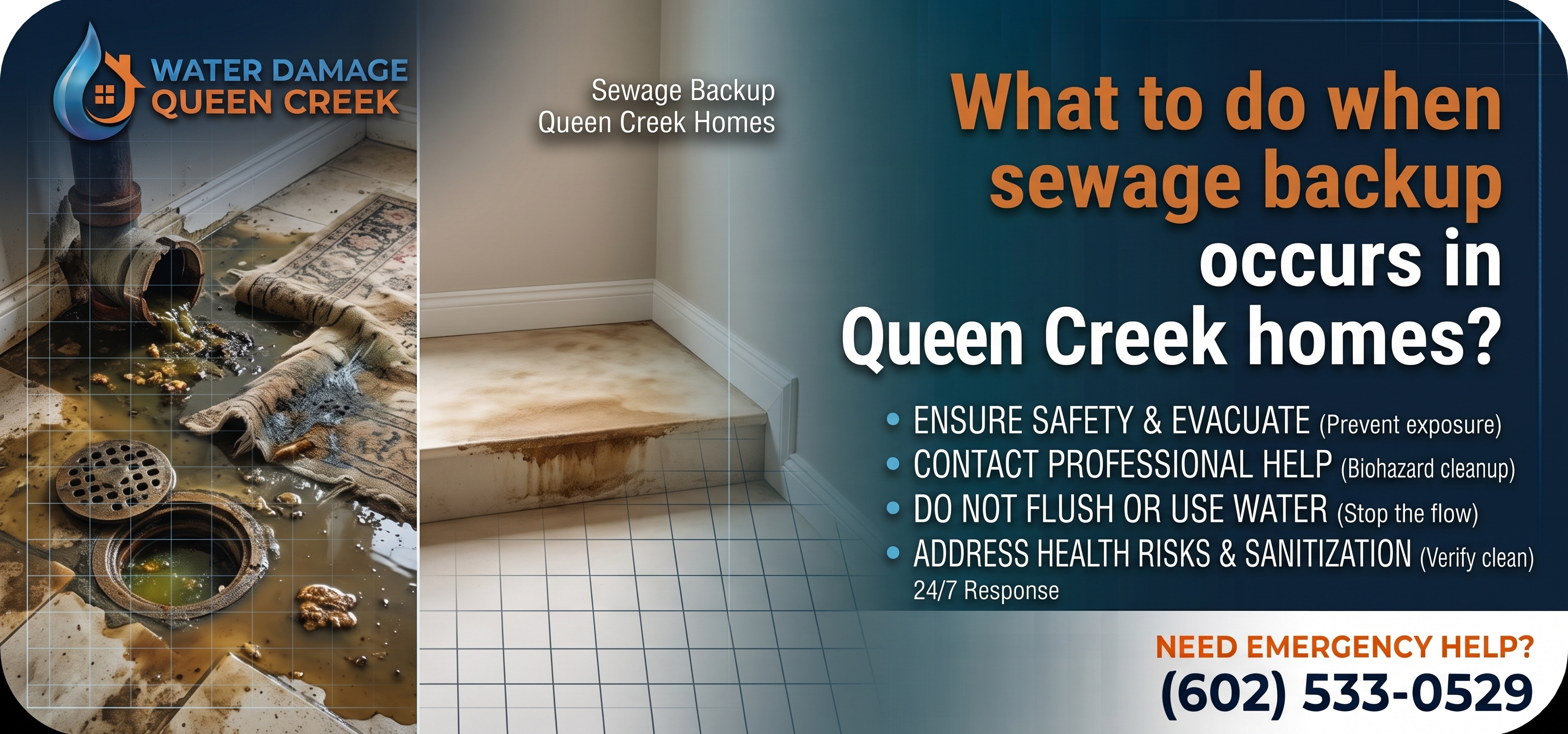 What to do when sewage backup occurs in Queen Creek homes